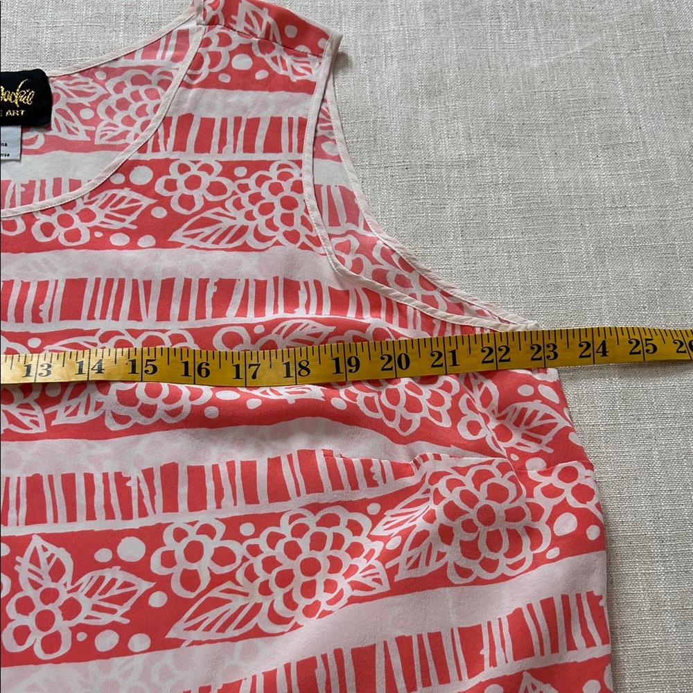 Bob Mackie Wearable Art Women’s XL Kimono/Tank Set Pink Silk Floral - Picture 14 of 16
